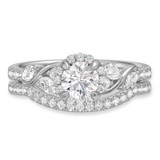 Photo of Poul 1 1/6 ct tw. Diamond Round Solitaire Bridal Set 10K White Gold [BR2290W-R060]