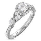 Photo of Poul 1 1/6 ct tw. Diamond Round Solitaire Bridal Set 10K White Gold [BT2290WE-R060]