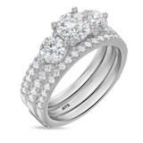 Photo of Darlene 2 1/2 ct tw. Diamond Round Solitaire Bridal Set 14K White Gold [BR2279W-R095]