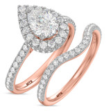 Photo of Frea 2 1/10 ct tw. Diamond Pear Solitaire Bridal Set 10K Rose Gold [BR2298R-F125]