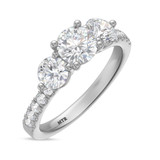 Photo of Darlene 3 ct tw. Diamond Round Solitaire Trio Set 14K White Gold [BT2279WE-R095]