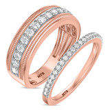 Photo of Eden 1/4 ct tw. Diamond Wedding Band Set 14K Rose Gold [WB2294R]