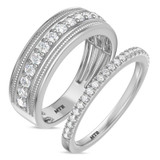 Photo of Eden 1/4 ct tw. Diamond Wedding Band Set 14K White Gold [WB2294W]