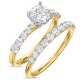 Photo of Milla 2 1/10 ct tw. Diamond Round Solitaire Bridal Set 10K Yellow Gold [BR2282Y-R095]
