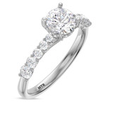 Photo of Milla 2 1/10 ct tw. Diamond Round Solitaire Bridal Set 10K White Gold [BT2282WE-R095]