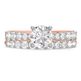 Photo of Milla 2 1/10 ct tw. Diamond Round Solitaire Bridal Set 14K Rose Gold [BR2282R-R095]