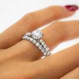 Photo of Milla 2 3/4 ct tw. Diamond Round Solitaire Trio Set 10K White Gold [BT2282W-R095]