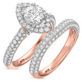 Photo of Gemma 2 1/2 ct tw. Diamond Round Solitaire Bridal Set 10K Rose Gold [BR2285R-R095]