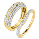 Photo of Dorah 1 1/10 ct tw. Diamond Wedding Band Set 10K Yellow Gold [WB2293Y]