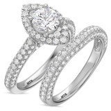 Photo of Gemma 2 1/2 ct tw. Diamond Round Solitaire Bridal Set 10K White Gold [BR2285W-R095]