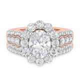 Photo of Dorah 3 3/8 ct tw. Diamond Oval Solitaire Bridal Set 10K Rose Gold [BR2293R-V195]
