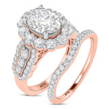 Photo of Dorah 3 3/8 ct tw. Diamond Oval Solitaire Bridal Set 10K Rose Gold [BR2293R-V195]