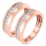 Photo of Daisy 7/8 ct tw. Diamond Same Sex Mens Band Set 10K Rose Gold [WM2292R]