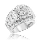 Photo of Selene 3 7/8 ct tw. Lab Grown Diamond Round Cluster Engagement Ring 14K White Gold [BT2357WE-C000]