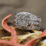 Photo of Gwen 2 7/8 ct tw. Lab Grown Diamond Princess Cluster Engagement Ring 10K Yellow Gold [BT2349YE-C000]