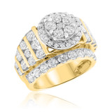 Photo of Selene 3 7/8 ct tw. Lab Grown Diamond Round Cluster Engagement Ring 14K Yellow Gold [BT2357YE-C000]