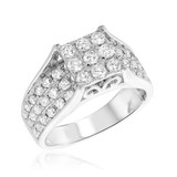 Photo of Mina 2 3/8 ct tw. Lab Grown Diamond Princess Cluster Bridal Set 10K White Gold [BT2348WE-C000]
