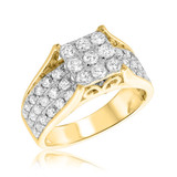 Photo of Mina 2 3/8 ct tw. Lab Grown Diamond Princess Cluster Bridal Set 10K Yellow Gold [BT2348YE-C000]