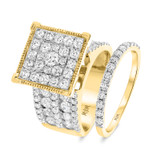 Photo of Preston 3 3/4 ct tw. Lab Grown Diamond Princess Cluster Bridal Set 14K Yellow Gold [BR2364Y-C000]