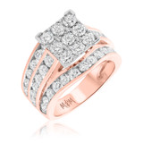 Photo of Chanetelle 3 1/2 ct tw. Lab Grown Diamond Princess Cluster Bridal Set 14K Rose Gold [BT2361RE-C000]