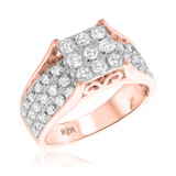 Photo of Alexandra 2 1/2 ct tw. Lab Grown Diamond Princess Cluster Bridal Set 14K Rose Gold [BT2365RE-C000]