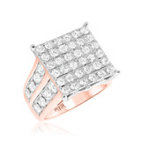 Photo of Tara 3 2/3 ct tw. Lab Grown Diamond Princess Cluster Bridal Set 14K Rose Gold [BT2363RE-C000]