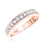 Photo of Tara 3 2/3 ct tw. Lab Grown Diamond Princess Cluster Bridal Set 14K Rose Gold [BT2363RL]
