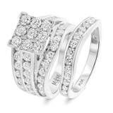 Photo of Chanetelle 3 1/2 ct tw. Lab Grown Diamond Princess Cluster Bridal Set 10K White Gold [BR2361W-C000]