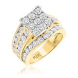 Photo of Chanetelle 3 1/2 ct tw. Lab Grown Diamond Princess Cluster Bridal Set 14K Yellow Gold [BT2361YE-C000]