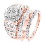 Photo of Fleur 4 7/8 ct tw. Lab Grown Diamond Round Cluster Bridal Set 10K Rose Gold [BR2362R-C000]