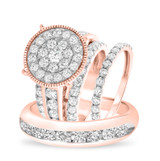 Photo of Eros 4 1/3 ct tw. Lab Grown Round Cluster Trio Set 14K Rose Gold [BT2354R-C000]