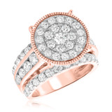 Photo of Eros 4 1/3 ct tw. Lab Grown Round Cluster Trio Set 14K Rose Gold [BT2354RE-C000]