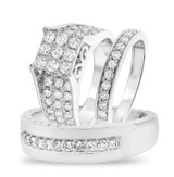 Photo of Mina 2 5/8 ct tw. Lab Grown Diamond Princess Cluster Trio Set 10K White Gold [BT2348W-C000]
