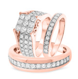 Photo of Alexandra 3 ct tw. Lab Grown Diamond Princess Cluster Trio Set 10K Rose Gold [BT2365R-C000]