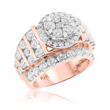Photo of Fleur 5 7/8 ct tw. Lab Grown Diamond Round Cluster Trio Set 10K Rose Gold [BT2362RE-C000]