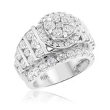 Photo of Fleur 4 7/8 CT. T.W. Diamond Round Cluster Bridal Set 10K White Gold [BT443WE-C000]