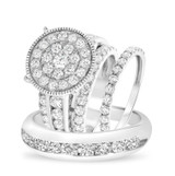 Photo of McKenzie 4 5/8 ct tw. Diamond Round Cluster Trio Set 10K White Gold [BT437W-C000]