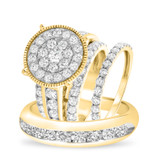 Photo of McKenzie 4 5/8 ct tw. Diamond Round Cluster Trio Set 14K Yellow Gold [BT437Y-C000]
