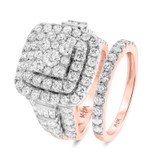 Photo of Sierra 4 1/2 CT. T.W. Fancy Cluster Bridal Set 14K Rose Gold [BR439R-C000]