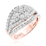 Photo of Alexa 2 3/4 CT. T.W. Diamond Fancy Cluster Bridal Set 14K Rose Gold [BT440RE-C000]