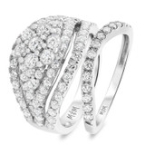 Photo of Alexa 2 3/4 CT. T.W. Diamond Fancy Cluster Bridal Set 10K White Gold [BR440W-C000]