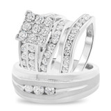 Photo of Chanetelle 3 3/4 ct tw. Diamond Princess Cluster Trio Set 10K White Gold [BT441W-C000]
