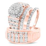 Photo of Fleur 5 7/8 ct tw. Diamond Round Cluster Trio Set 10K Rose Gold [BT443R-C000]