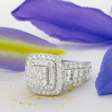 Photo of Sierra 3 7/8 ct tw. Diamond Fancy Cluster Engagement Ring 14K White Gold [BT439WE-C000]