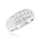 Photo of Fleur 1 1/2 ct tw. Diamond Wedding Band Set 10K White Gold [BT628WM]