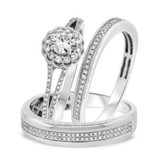 Photo of Nova 1 ct tw. Diamond Round Solitaire Trio Set 10K White Gold [BT476W-R029]