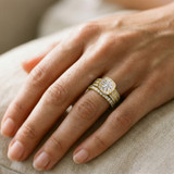 Photo of Chrissa 3 1/3 CT. T.W. Diamond Round Solitaire Bridal Set 14K Yellow Gold [BR5008Y-R070]