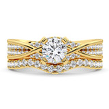 Photo of Onya 2 CT. T.W. Diamond Round Solitaire Bridal Set 14K Yellow Gold [BR5009Y-R095]
