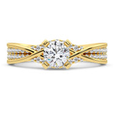 Photo of Onya 2 CT. T.W. Diamond Round Solitaire Bridal Set 14K Yellow Gold [BT5009YE-R095]