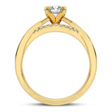 Photo of Onya 2 CT. T.W. Diamond Round Solitaire Bridal Set 14K Yellow Gold [BT5009YE-R095]